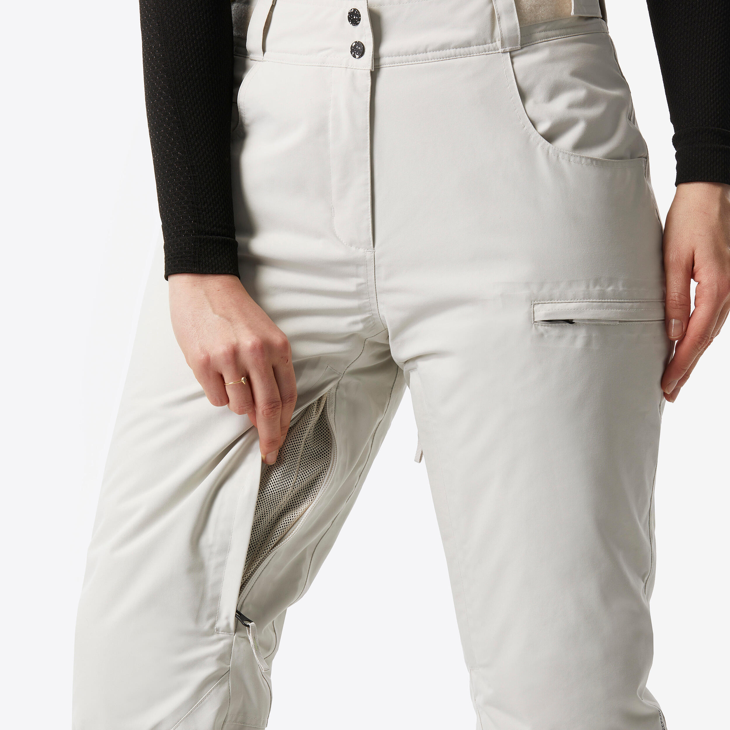 Warme en waterdichte snowboardbroek voor dames SNB 500 wit 8/10