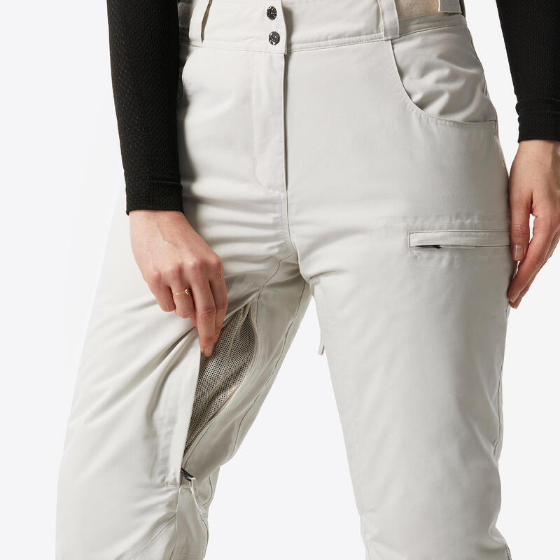 Pantalon de snowboard chaud et imperméable femme, SNB 500 blanc