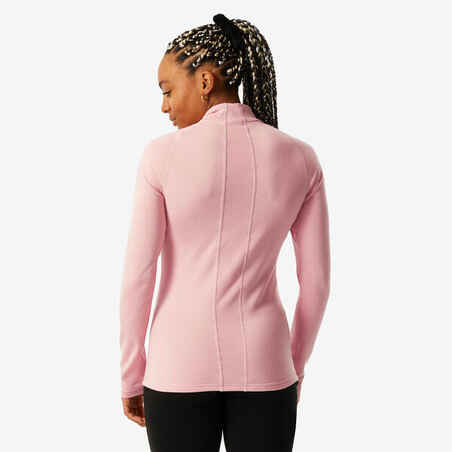 Women’s Thermal Base Layer Ski Top 1/2 Zip 500 - Pink