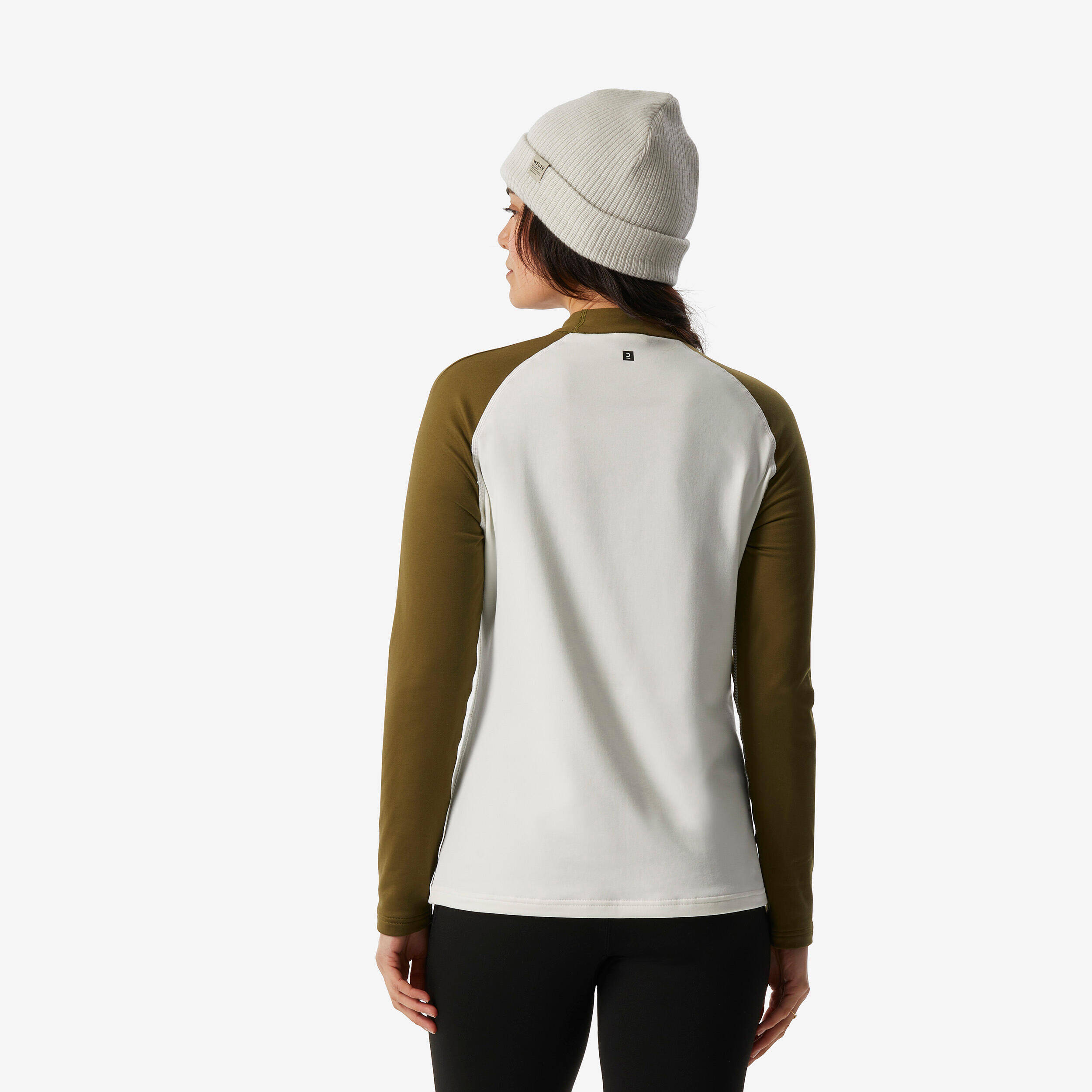 Women’s Loose Fit Skiing Thermal Base Layer Top 500 - Beige / Khaki -  2