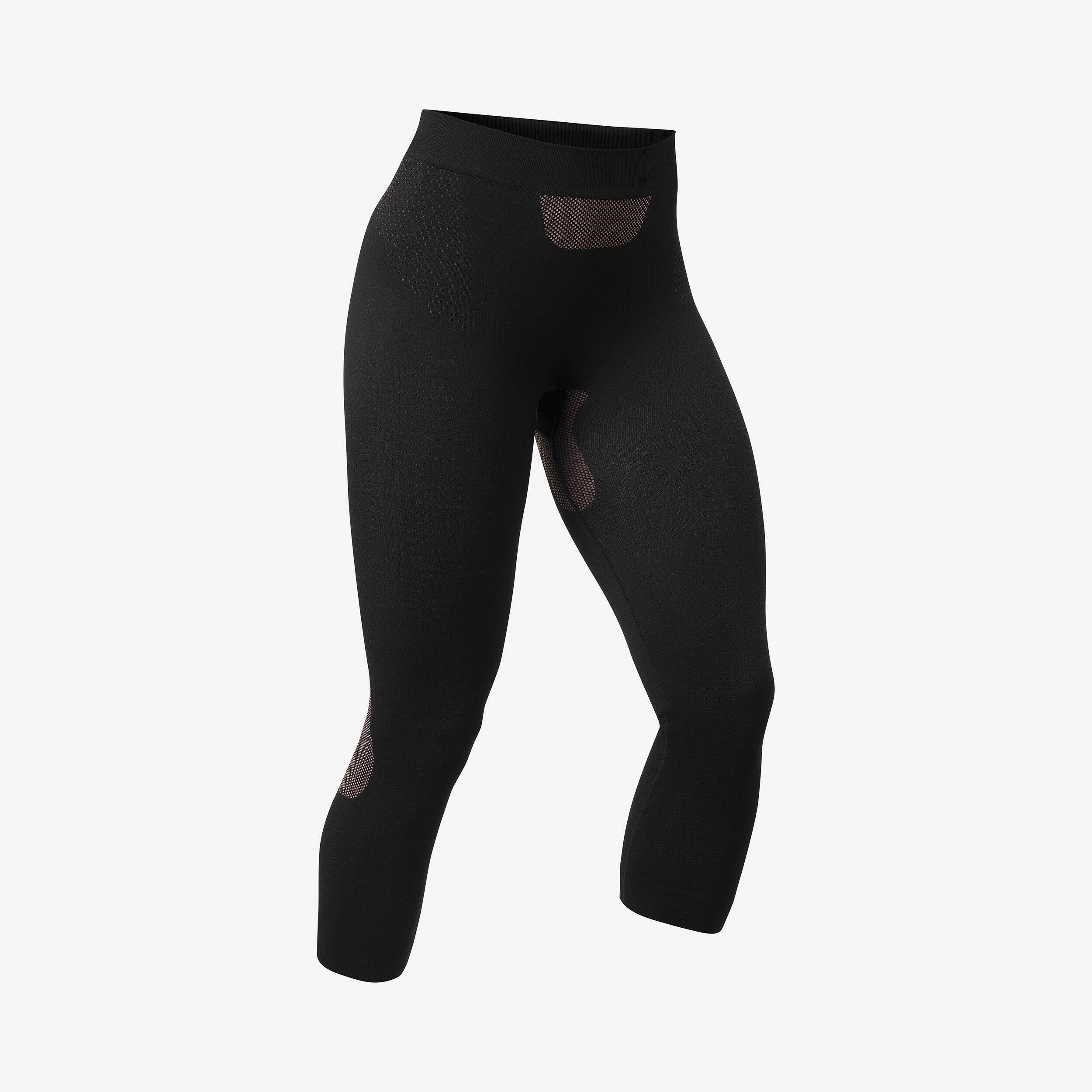 Women’s soft and seamless ski base layer bottoms BL 500 - Black / Pink -  3