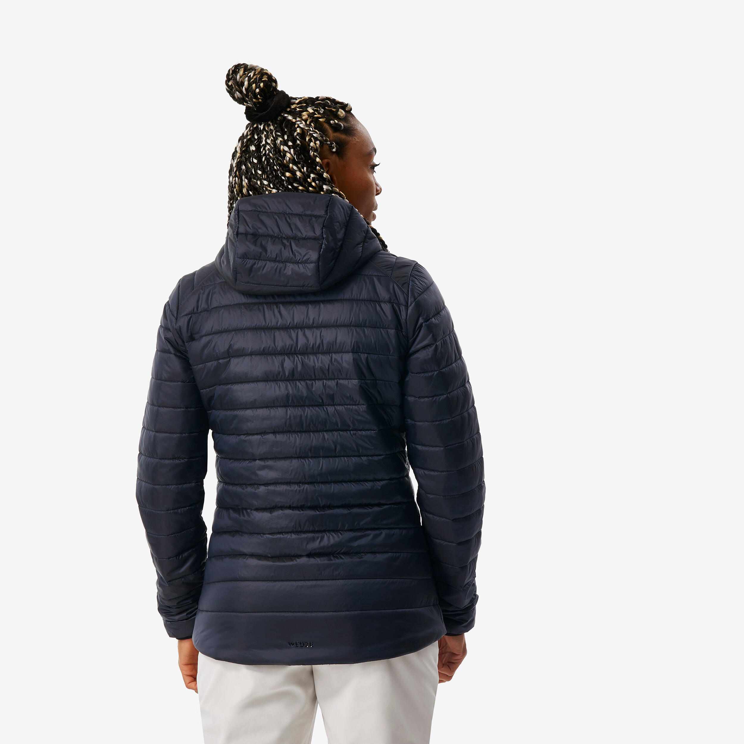 Skijacke Daunenjacke Damen leicht und warm - 500 blau/schwarz 2/8