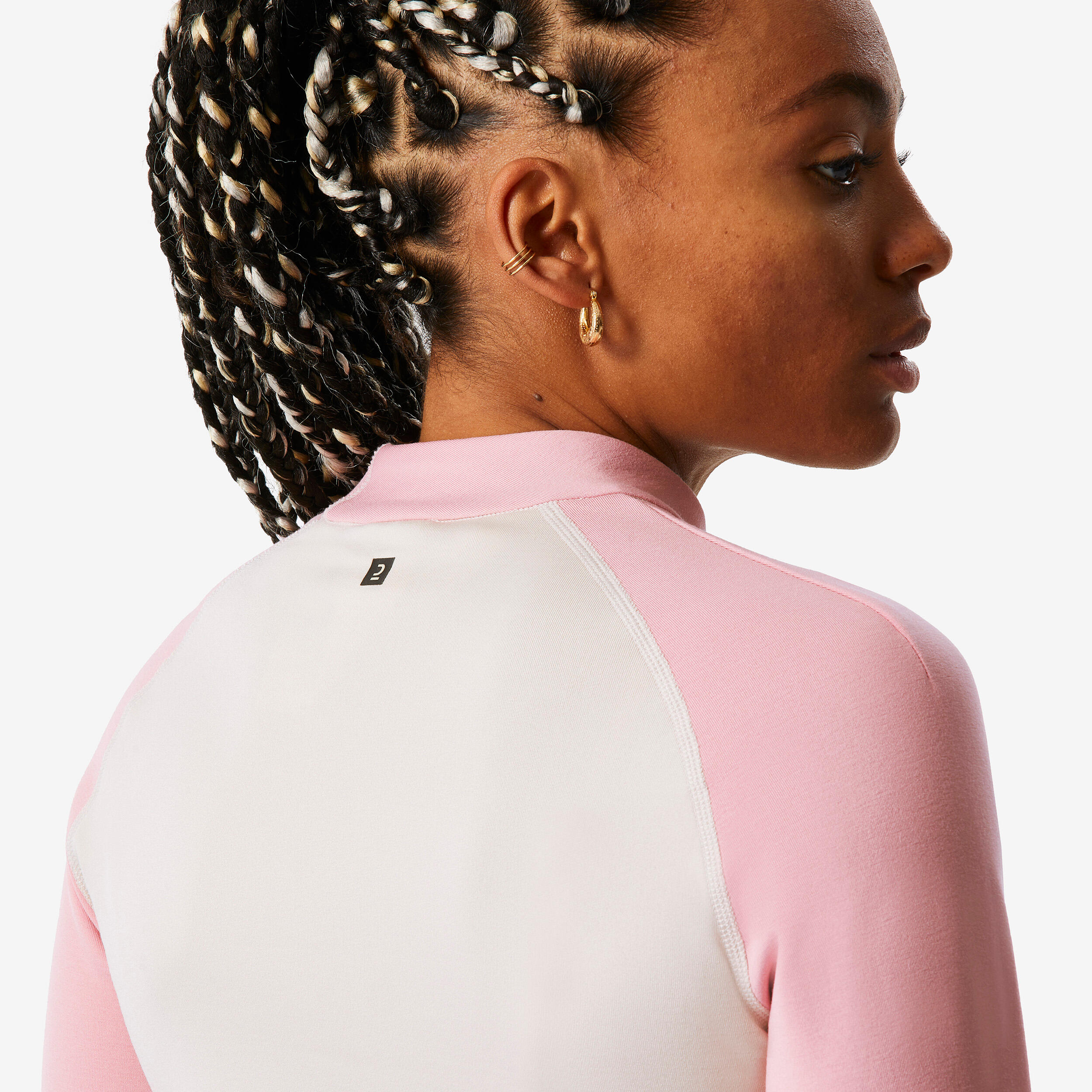 Women’s warm and breathable ski base layer, BL 500 - Beige and Pink 4/4