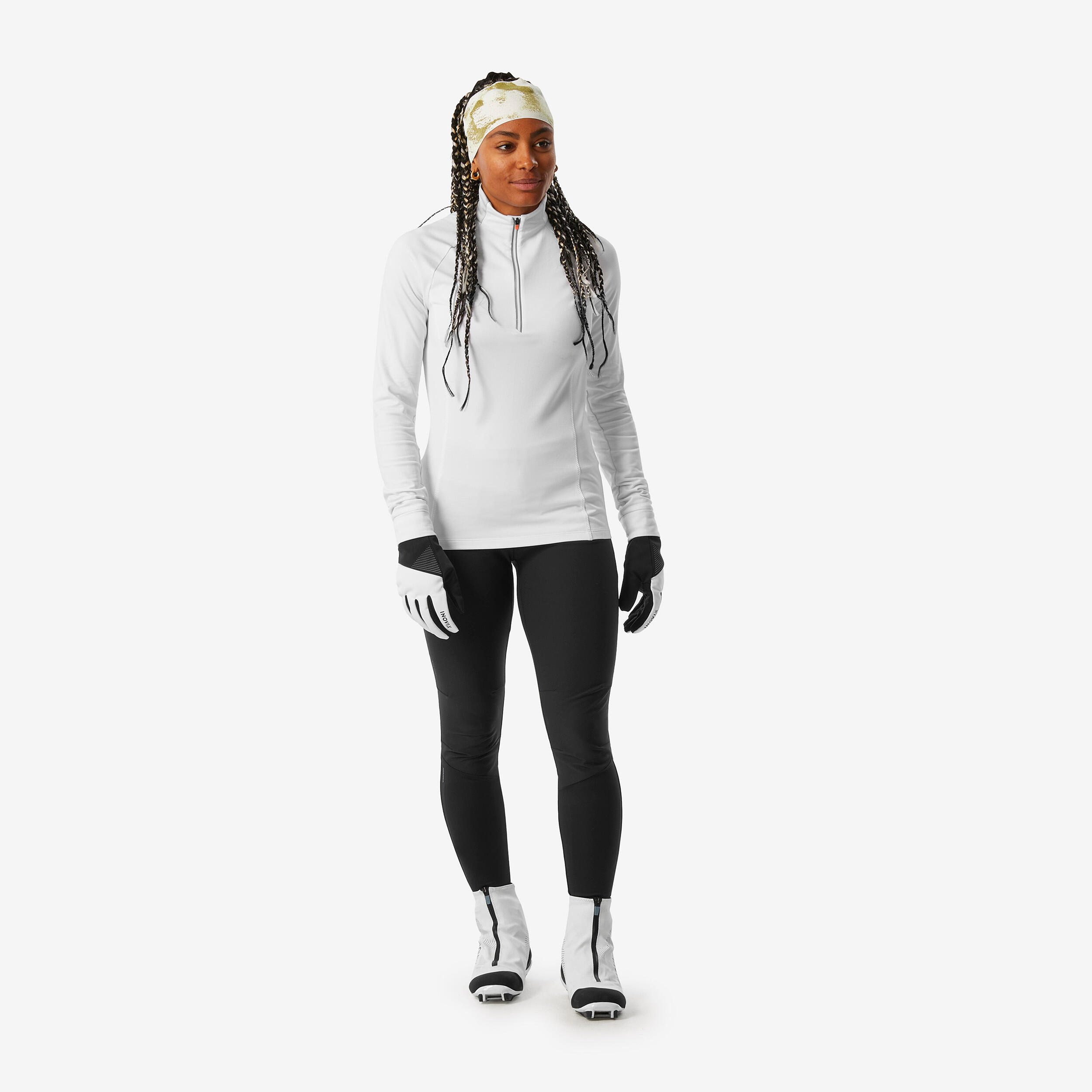 Langlaufshirt Damen langarm - XC S 100 weiss  3/5