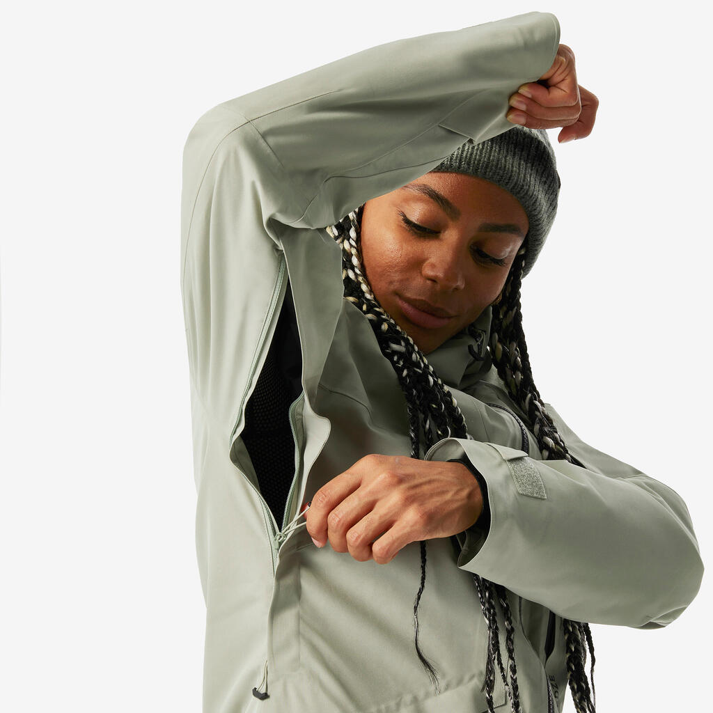PARKA DE SKI VERSÁTIL Y CÁLIDA MUJER FR 100 VERDE SALVIA 