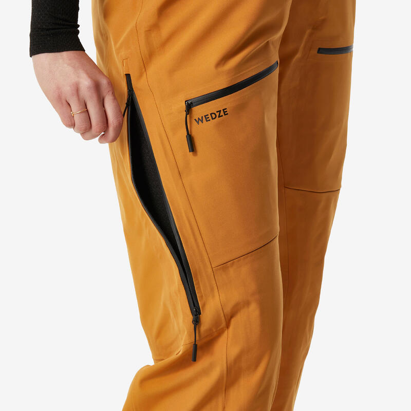 Warme en waterdichte skibroek dames FR500 camel