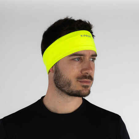 Universali bėgimo kaklaskarė ir galvos juosta viename, neoninė geltona