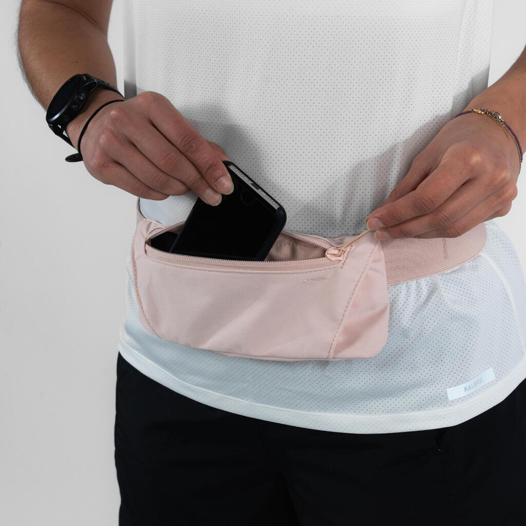 Ceinture de running smartphone Homme Femme -KIPRUN Basique 2 rose