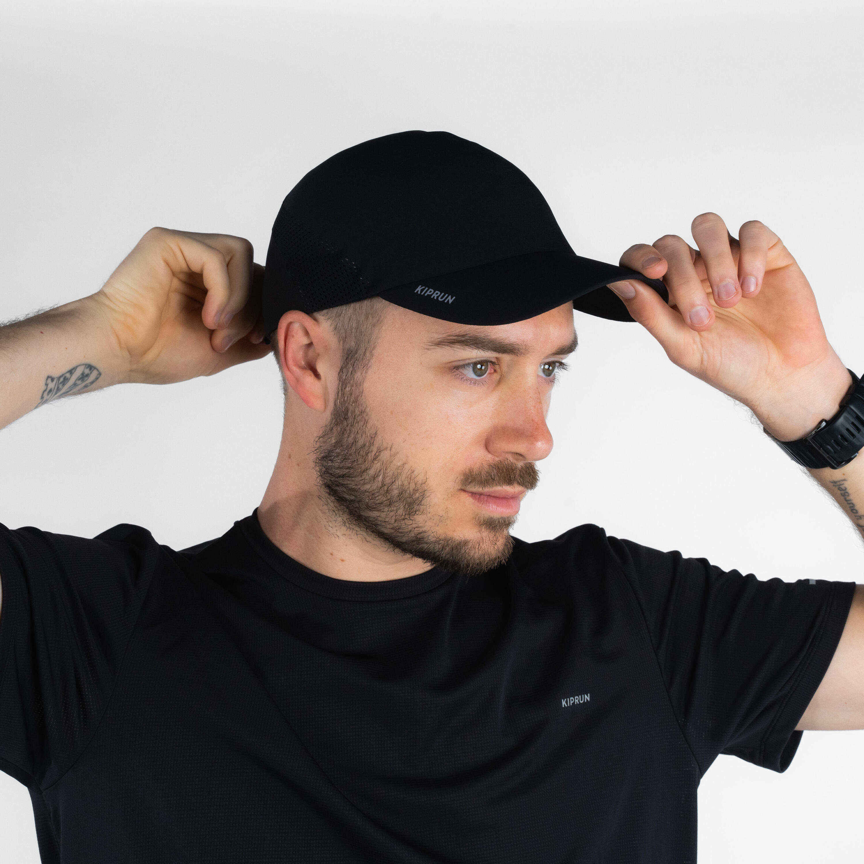 Men's Women's KIPRUN Adjustable Running Cap black KIPRUN Decathlon