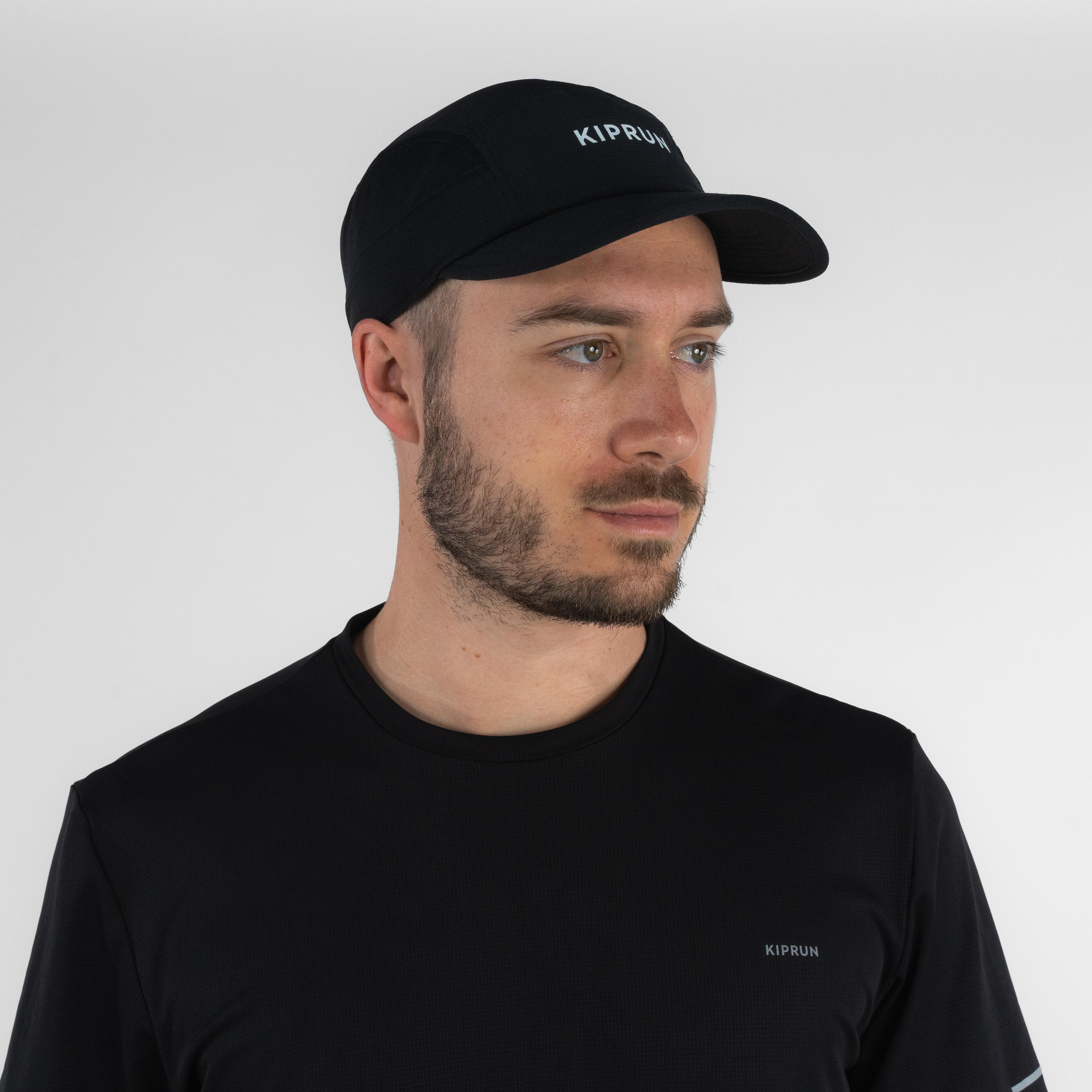 Men's and women's running cap - KIPRUN 5 panels Black