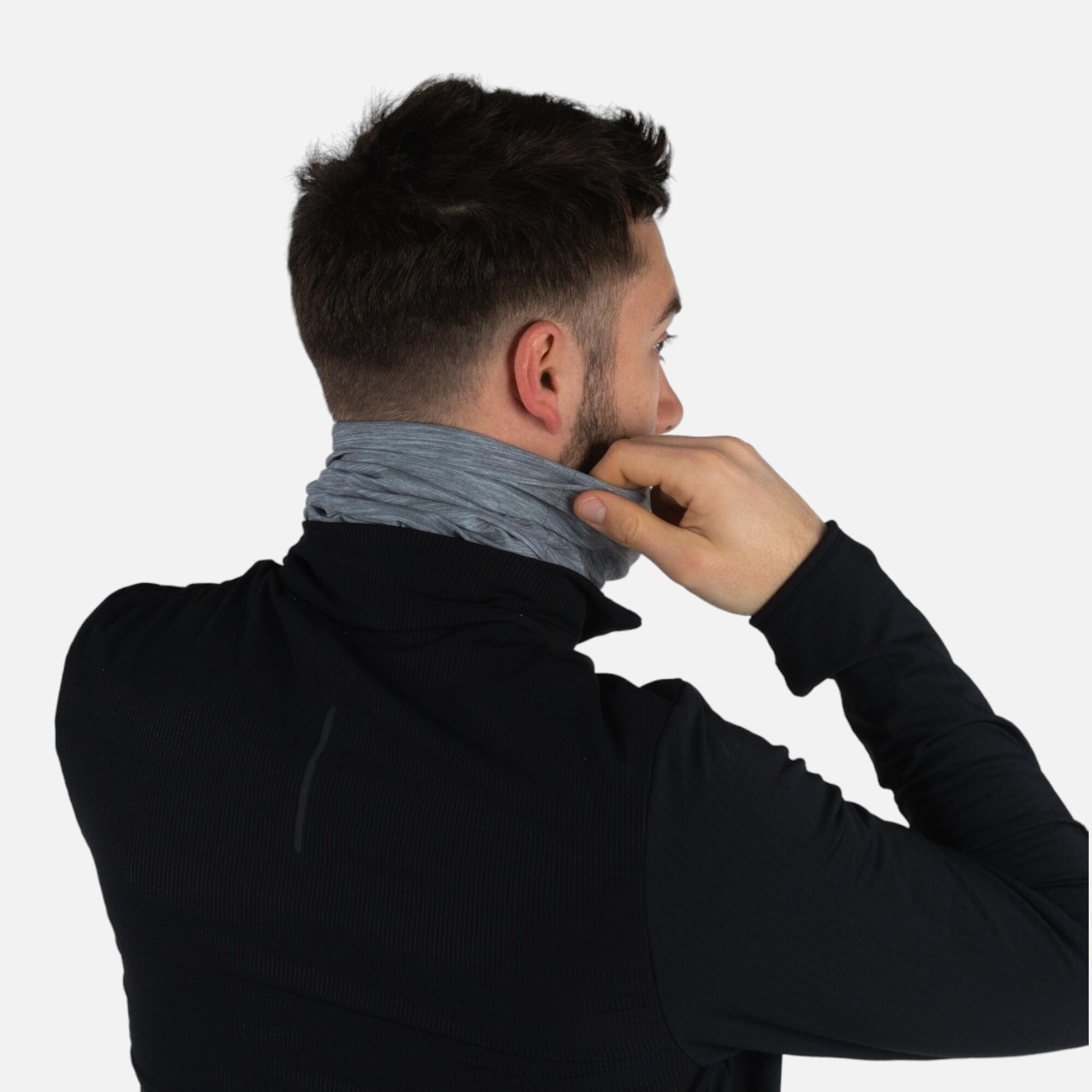 KIPRUN unisex running neck warmer/multi-function headband - mottled grey 6/9