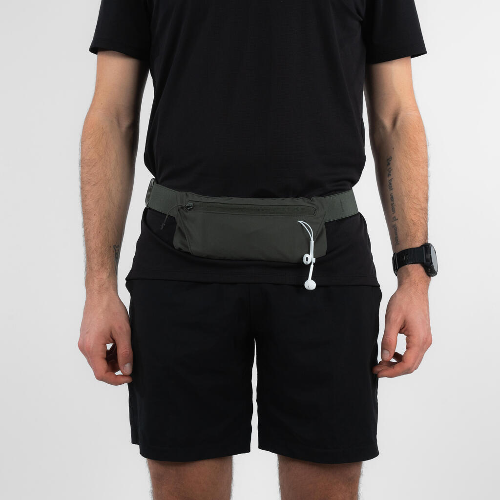 Ceinture de running smartphone Homme Femme -KIPRUN Basique 2 kaki
