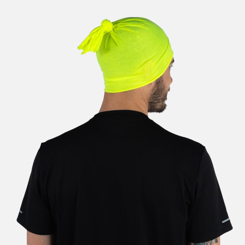 Scaldacollo multiuso running adulto unisex giallo fluo