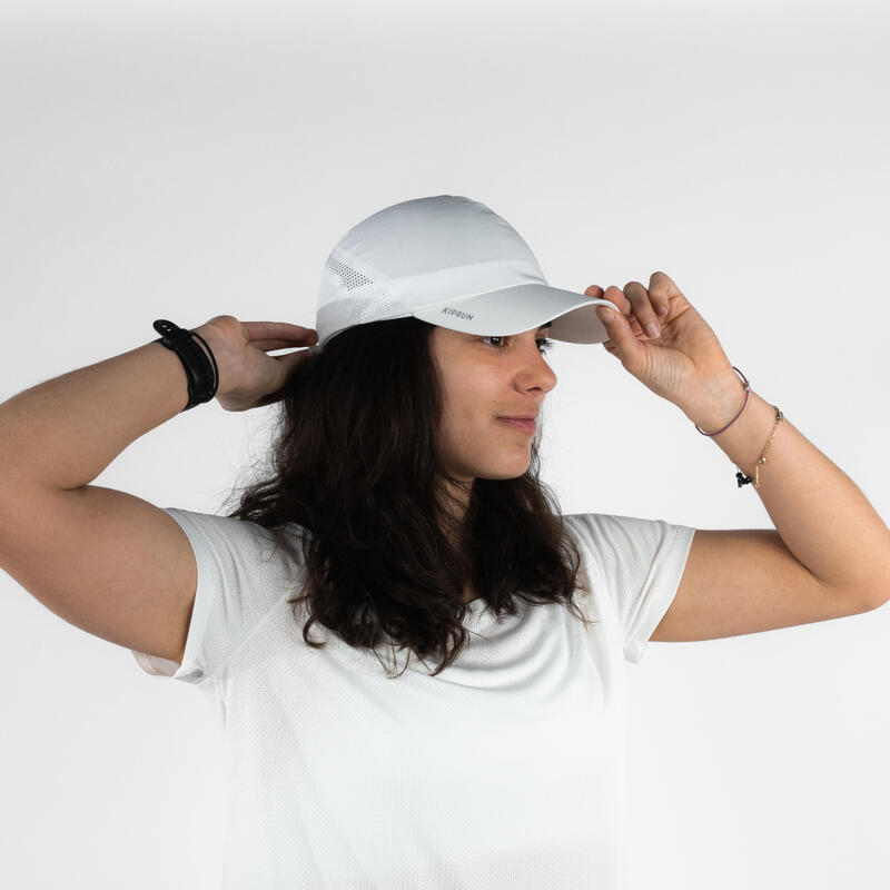 Casquette running Homme Femme - KIPRUN Ajustable blanc