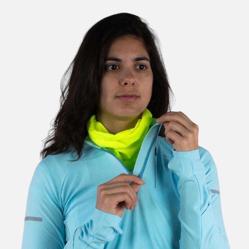 Multifunctionele sjaal voor hardlopen Made in Germany heren dames fluogeel