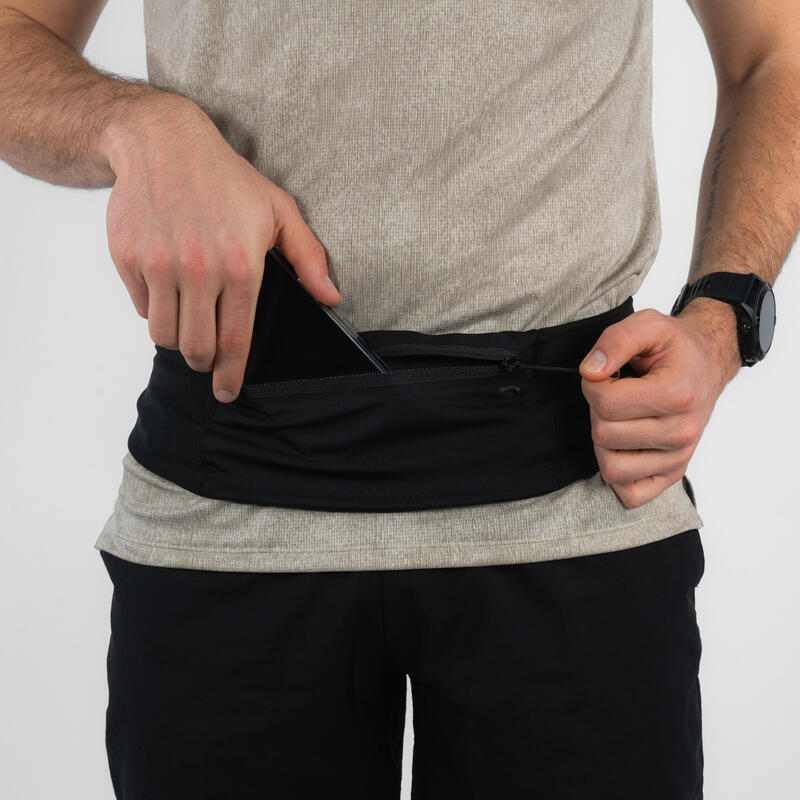 BORSETĂ ALERGARE JOGGING RUN CONFORT 2 SMARTPHONE NEGRU 5 BUZUNARE 