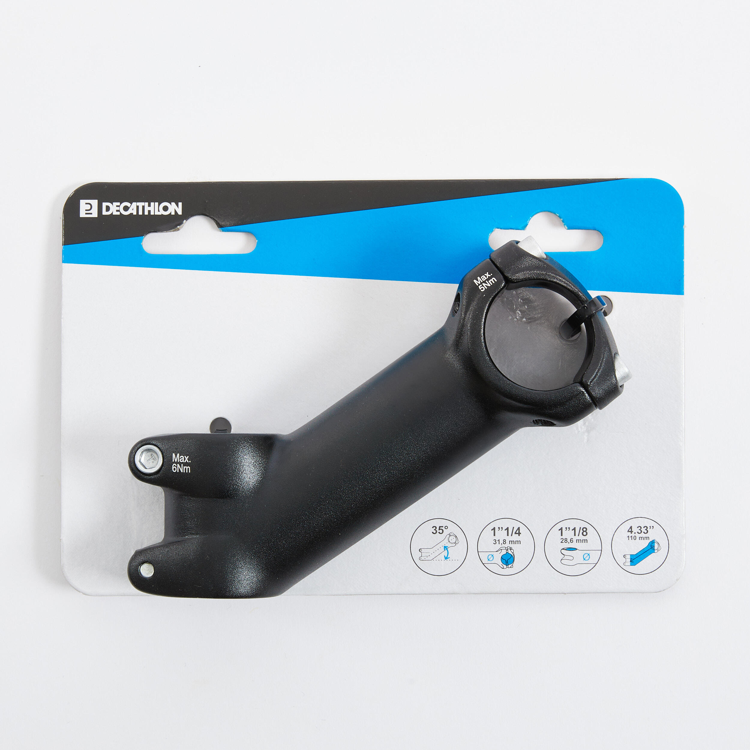 35° Oversize Raised Bike Stem 110 mm - DECATHLON
