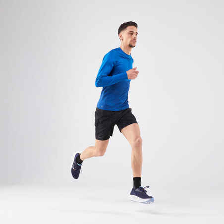 CARE MEN'S LONG-SLEEVED BREATHABLE RUNNING T-SHIRT-ROYAL BLUE