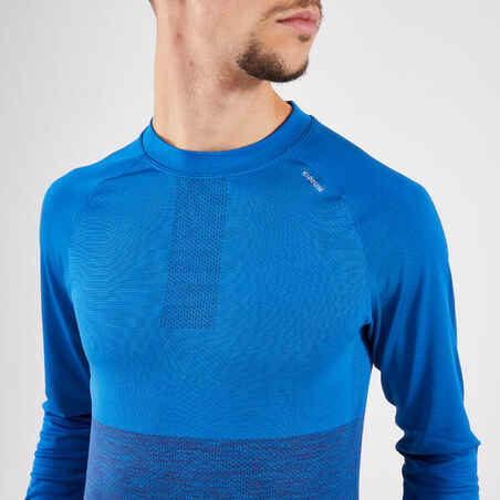 CARE MEN'S LONG-SLEEVED BREATHABLE RUNNING T-SHIRT-ROYAL BLUE