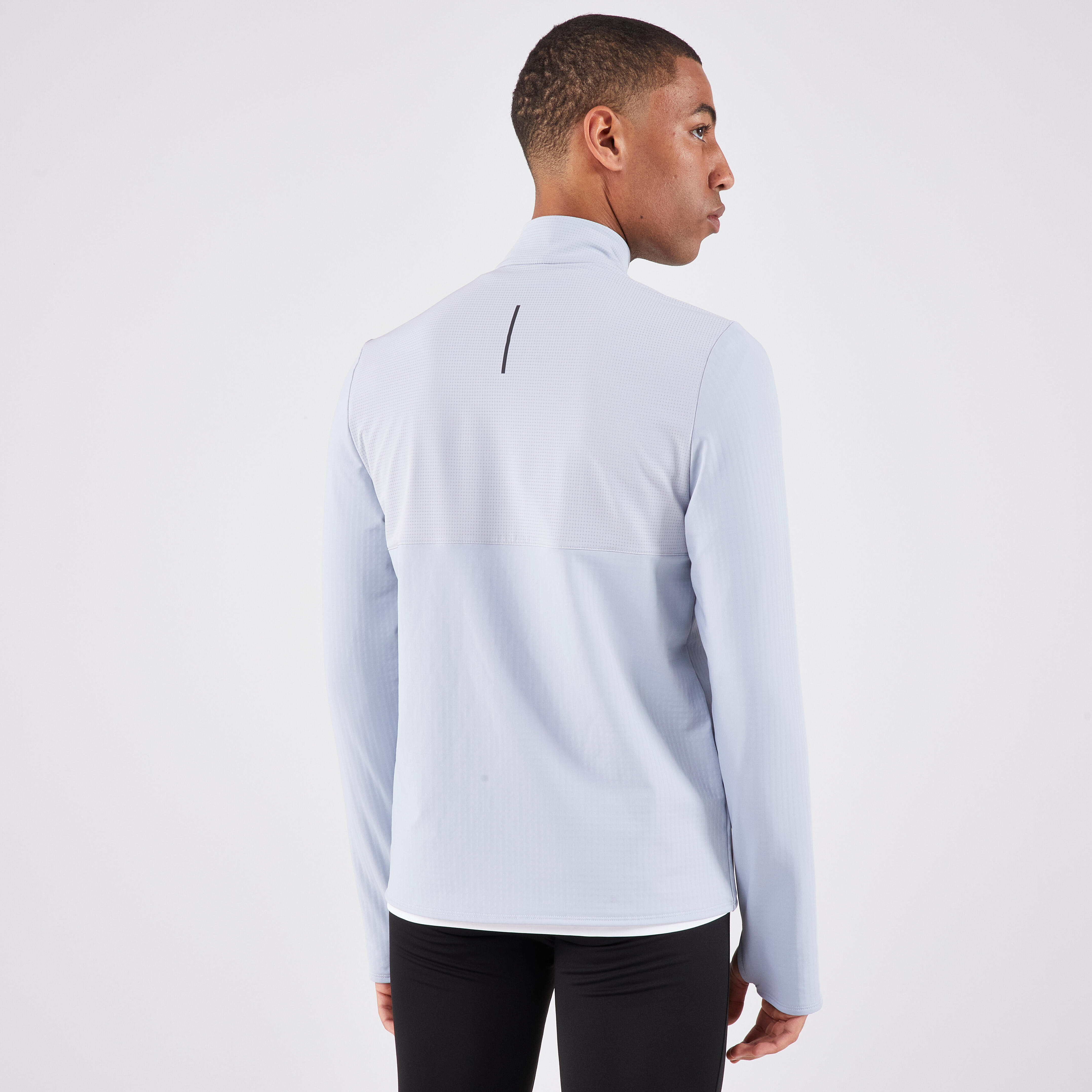 Men's Warm Long-sleeved 1/2 Zip Running Shirt Run 500 - KIPRUN