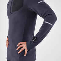 Men's KIPRUN Run 900 Long-sleeved Zip Warm Running T-Shirt - Black