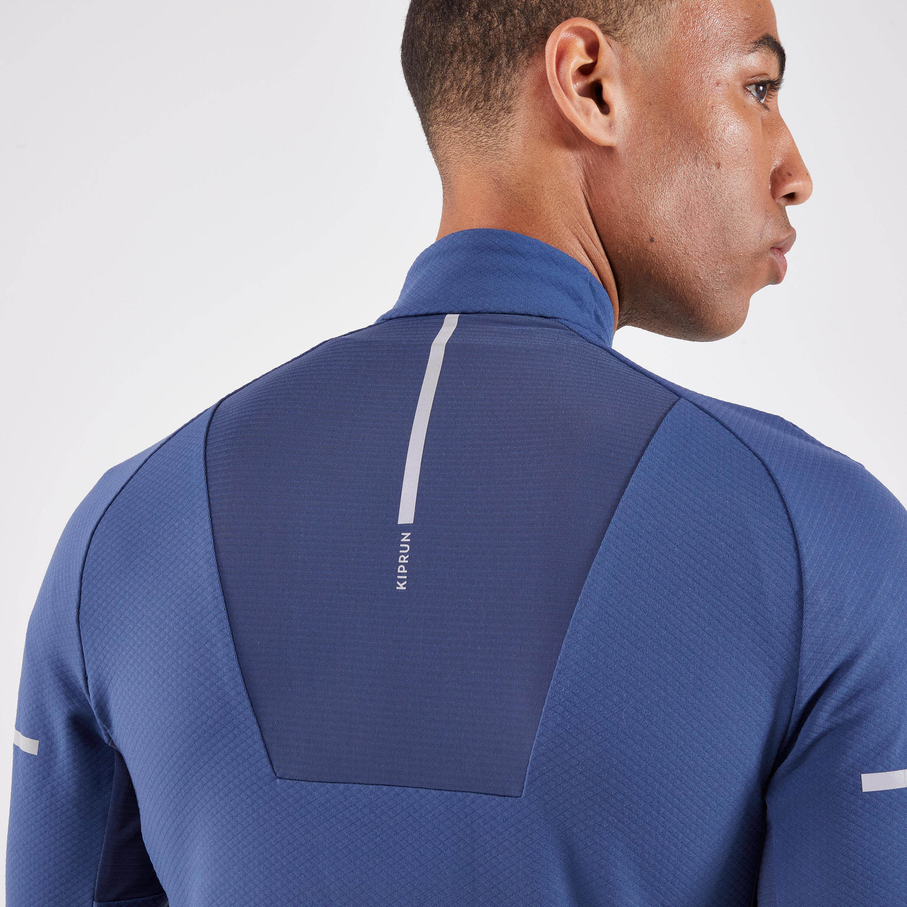 Laufshirt langarm Herren mit Reissverschluss - Run 900 warm blau 6/7