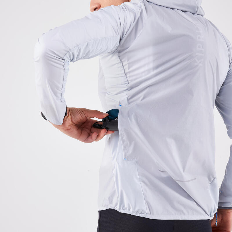 Casaco Corta-vento de Corrida/Trail Running Homem Run 900 Cinzento Prateado