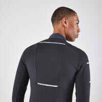 WARM REGUL MEN'S LONG-SLEEVED WINTER RUNNING T-SHIRT BLACK GREY YELLOW
