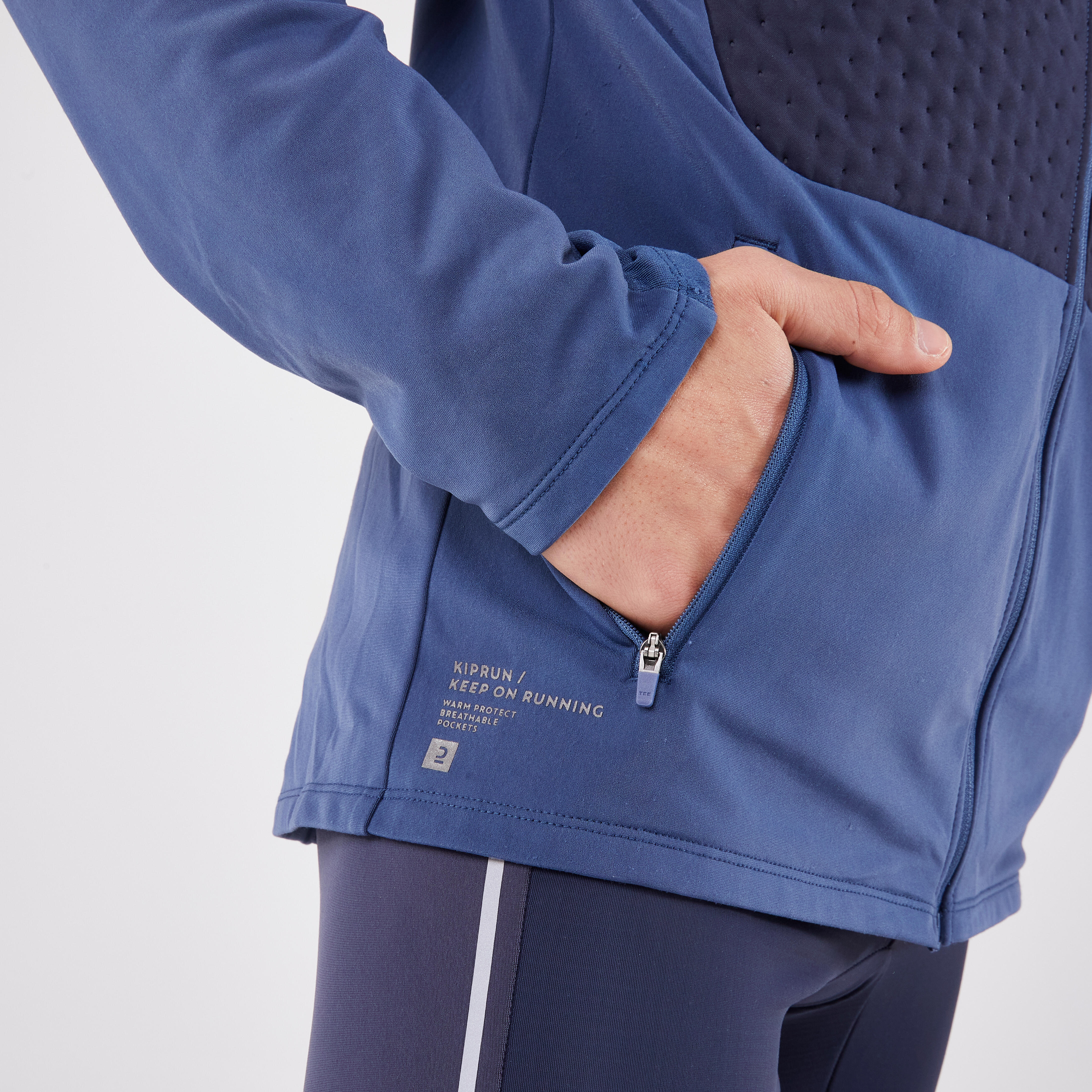 Men's warm running jacket - KIPRUN Run 900 Warm Abyssal blue