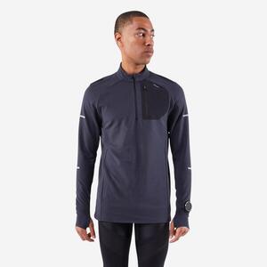 Camiseta cremallera cálida manga larga running Hombre KIPRUN Run 900 Warm negro