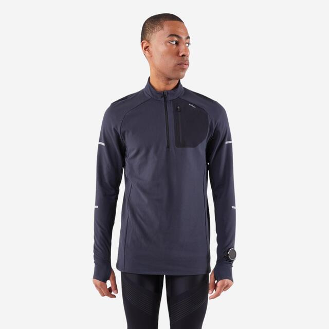 Laufshirt langarm Herren mit Reissverschluss - Run 900 Warm schwarz