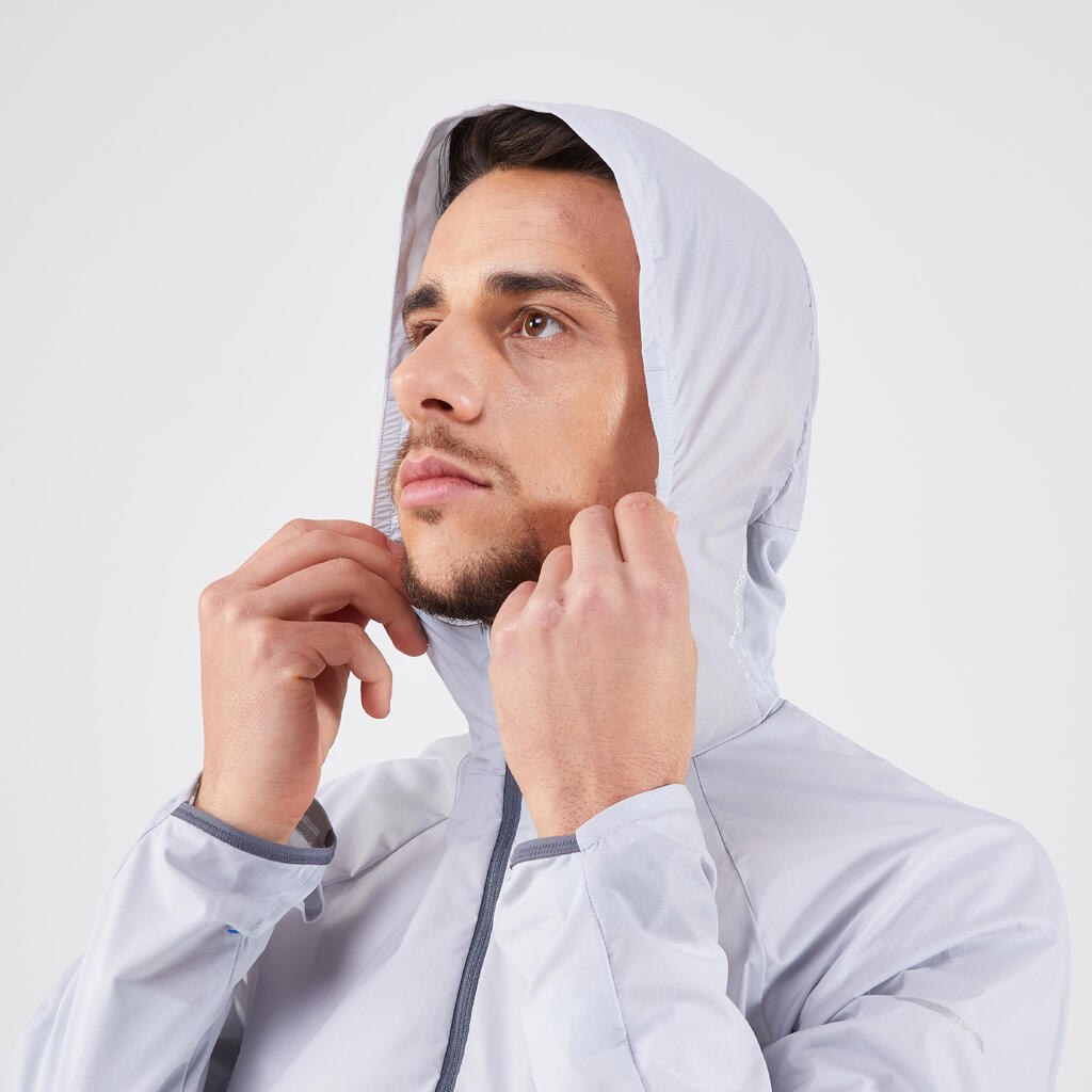Chaqueta rompevientos	de Trail Running para hombre Evadict transpirable gris