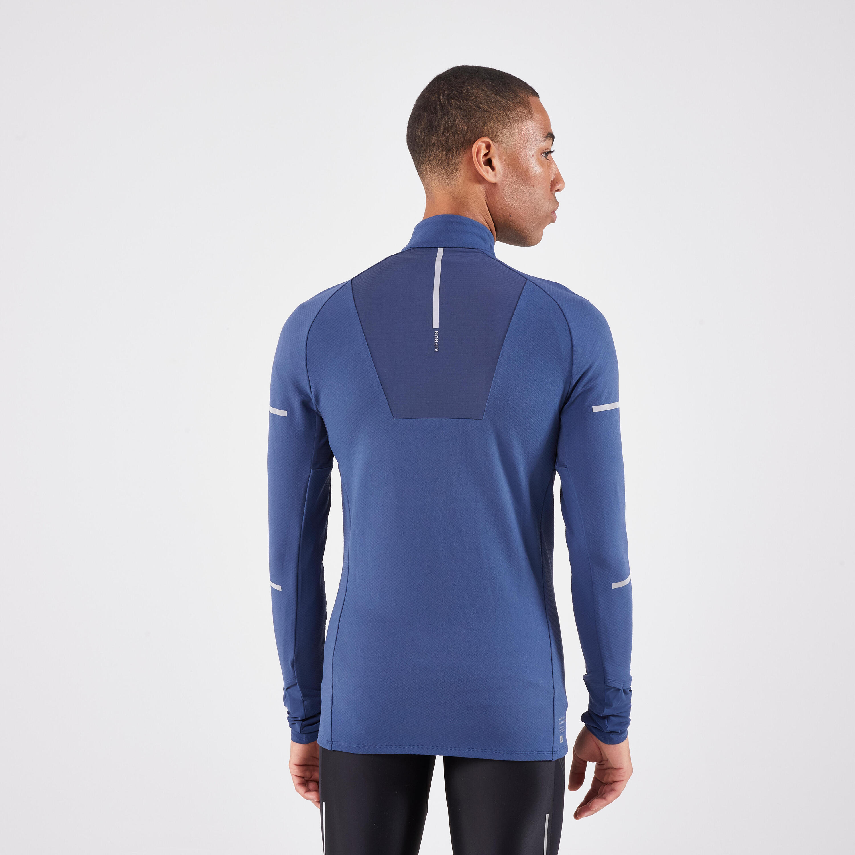 Laufshirt langarm Herren mit Reissverschluss - Run 900 warm blau 2/7