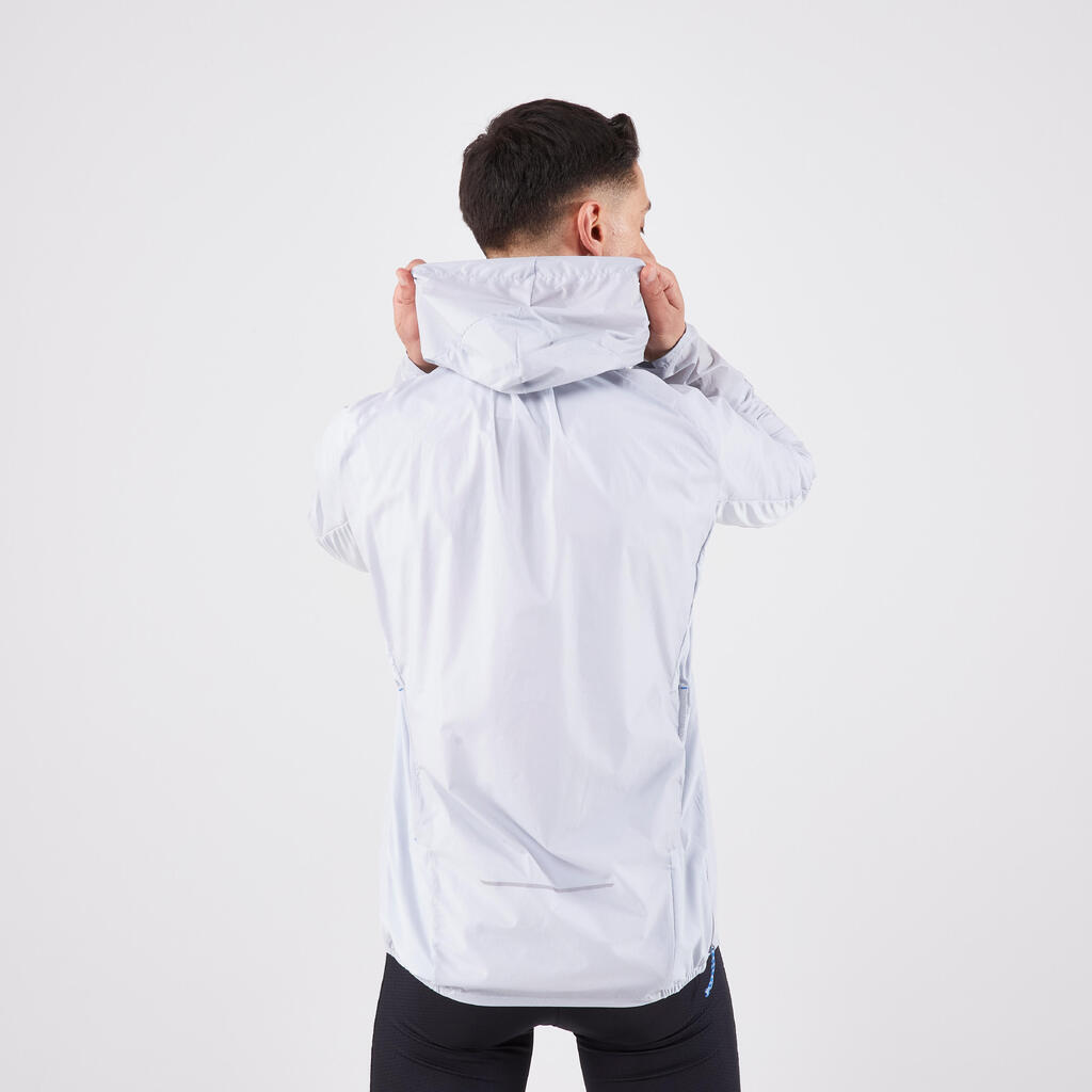 Chaqueta rompevientos	de Trail Running para hombre Evadict transpirable gris