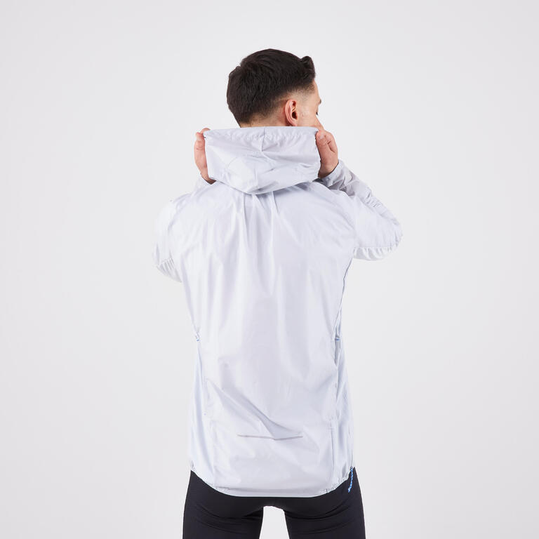 Men's Kiprun grey trail running windproof jacket