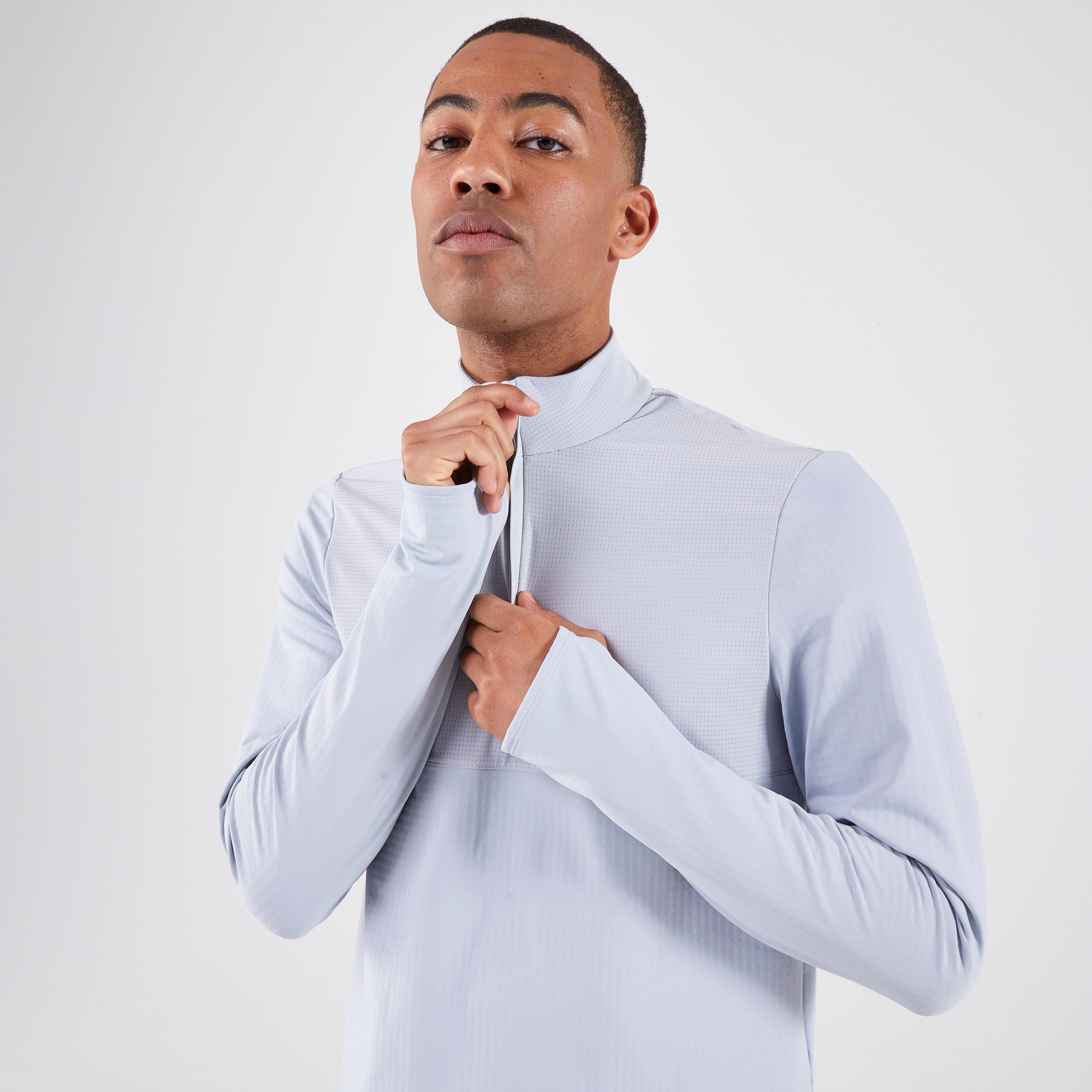 Men's Warm Long-sleeved 1/2 Zip Running Shirt Run 500 - KIPRUN