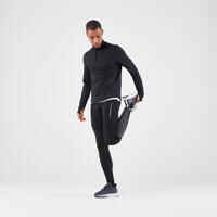 WARM REGUL MEN'S LONG-SLEEVED WINTER RUNNING T-SHIRT BLACK GREY YELLOW