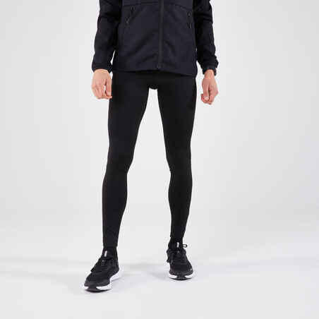 Men's KIPRUN Run 100 Warm Running Tights - Black 
