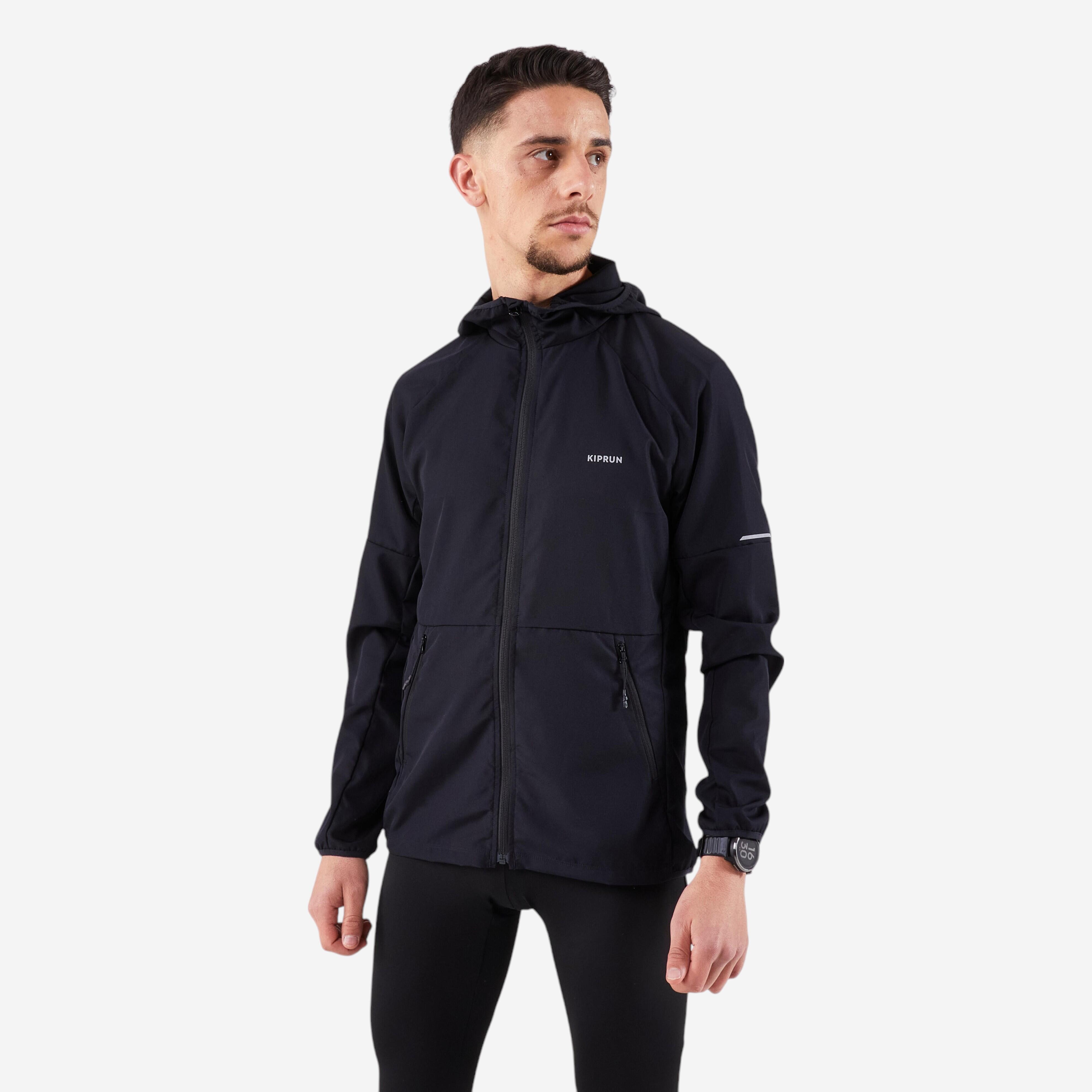 Men's KIPRUN Run 100 Windproof Running & Trail Running Jacket - Black