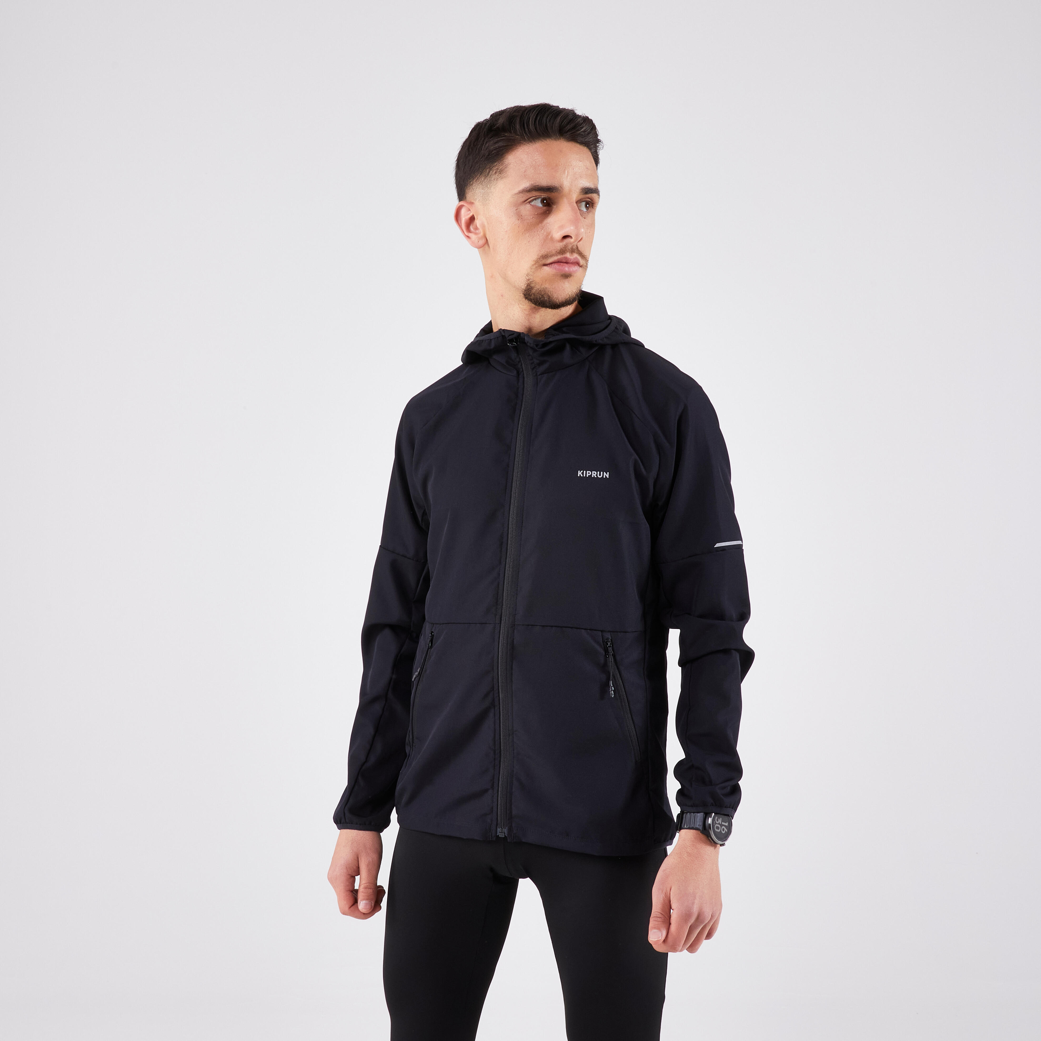 Men's Running & Trail Running Windbreaker Jacket - KIPRUN Run 100 Black