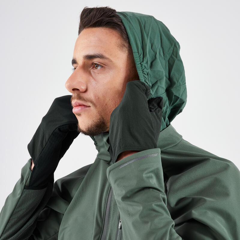 Veste de running chaud manches longues Homme KIPRUN, Run 900 Warm Regul Vert