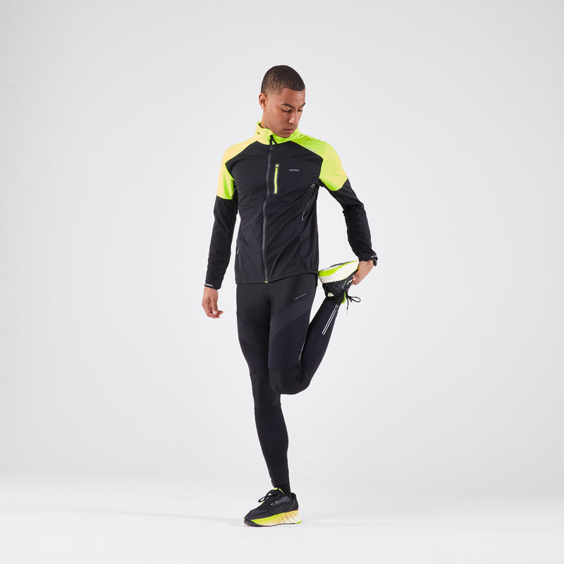 Erkek Uzun Kollu Koşu Ceketi - Siyah - Kiprun Run 900 Warm Regul