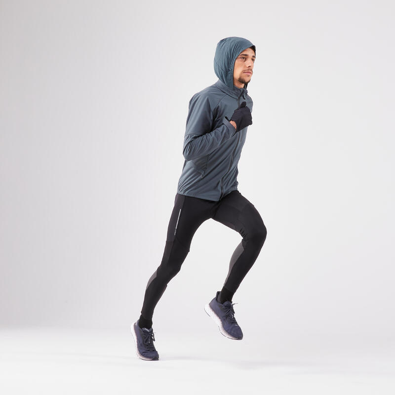 Erkek Uzun Kollu Koşu Ceketi - Yeşil - Kiprun Run 900 Warm Regul