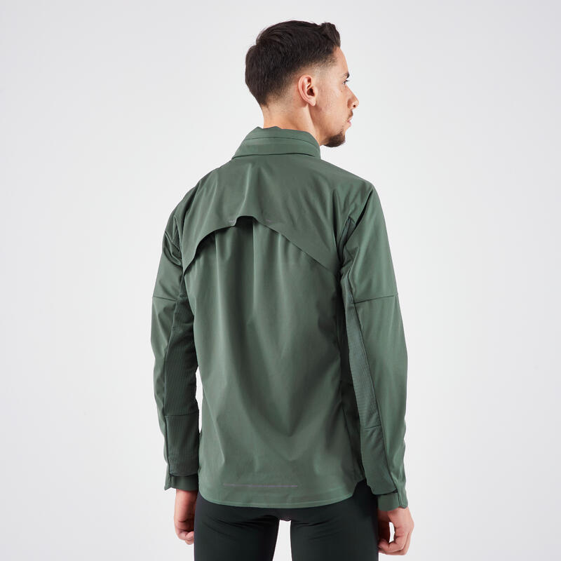 Veste de running chaud manches longues Homme KIPRUN, Run 900 Warm Regul Vert