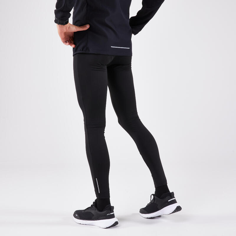 Colanți călduroși alergare Jogging KIPRUN RUN 100 Warm NEGRU BĂRBAȚI