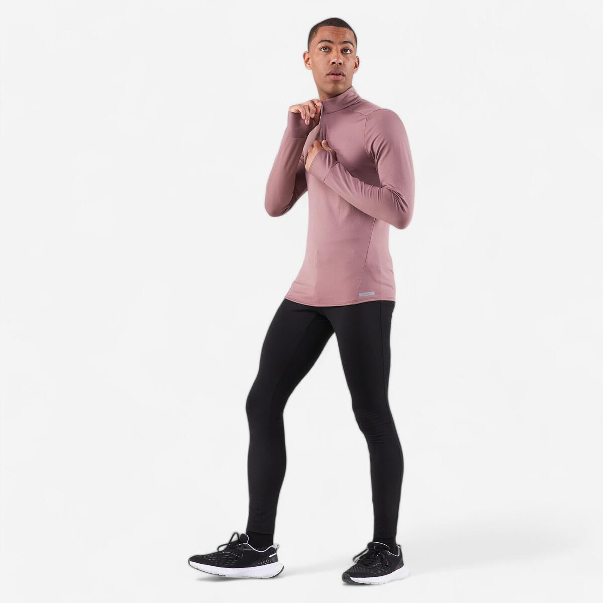 Collant chaud de running Homme - KIPRUN Run 100 Warm Noir