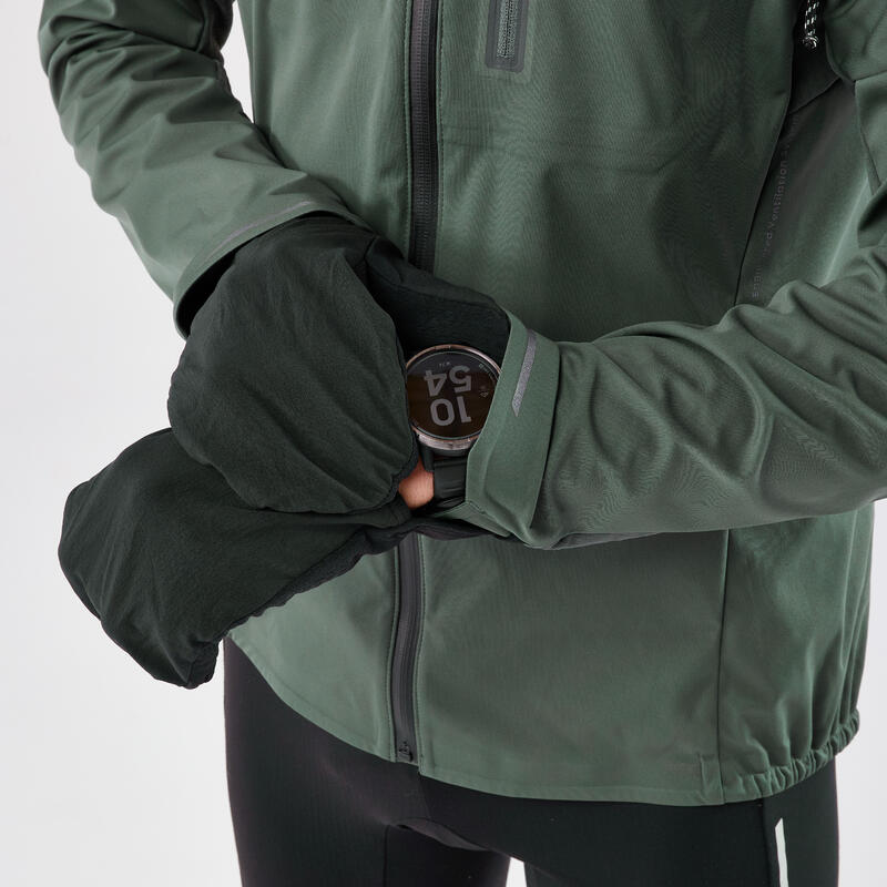 Erkek Uzun Kollu Koşu Ceketi - Yeşil - Kiprun Run 900 Warm Regul