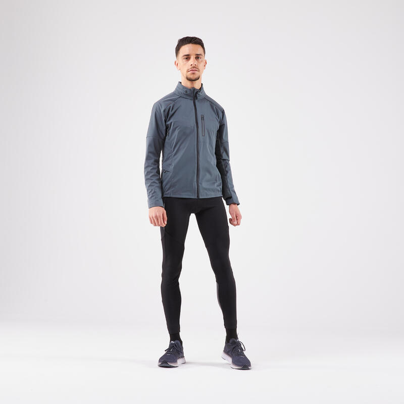 Colanți călduroși alergare Jogging KIPRUN RUN 500 Warm NEGRU BĂRBAȚI