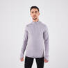 Men's Running Long-Sleeved Warm Zip T-Shirt KIPRUN Run 100 Warm-Grey
