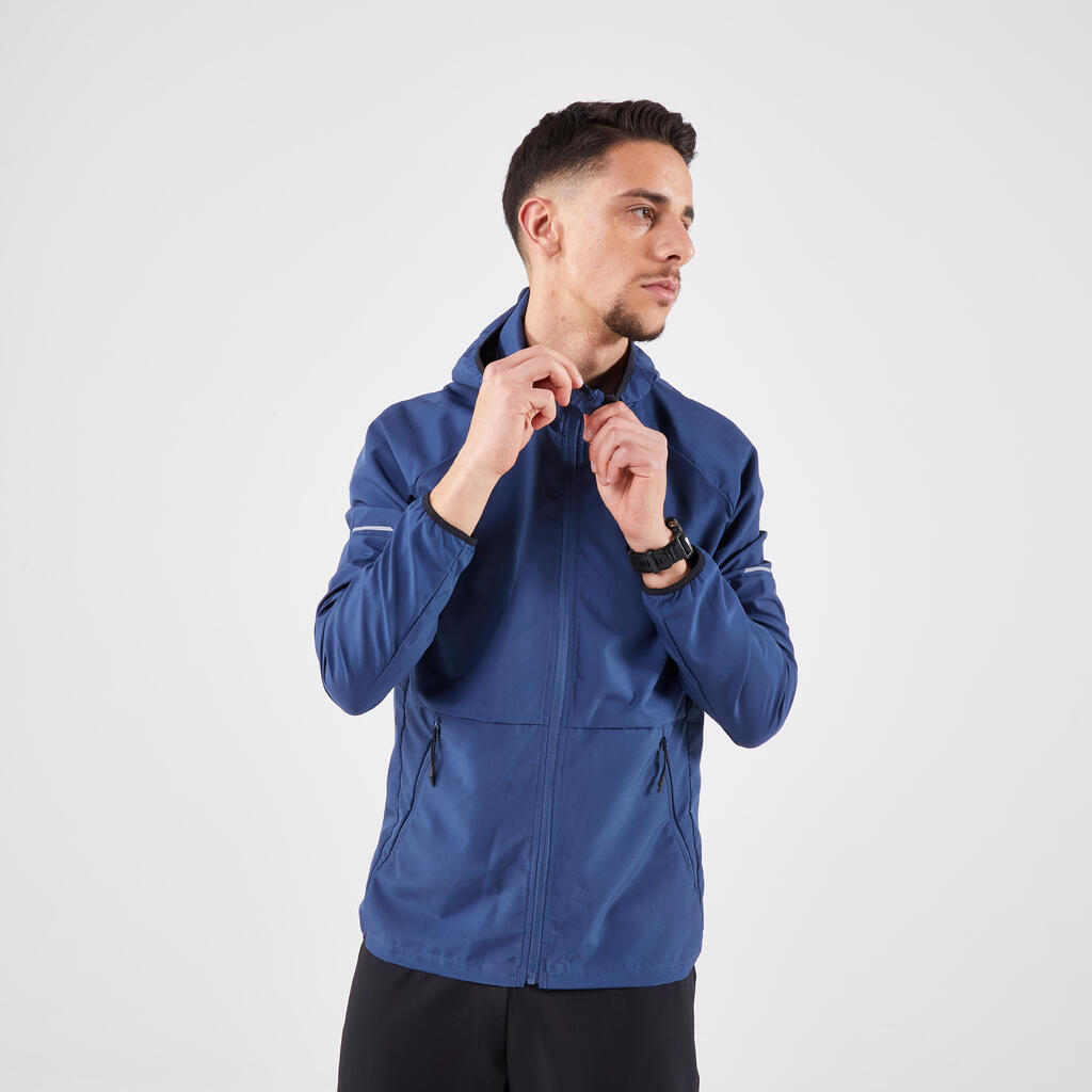 Chaqueta rompevientos de running Run 100 para Hombre azul
